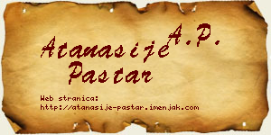 Atanasije Paštar vizit kartica